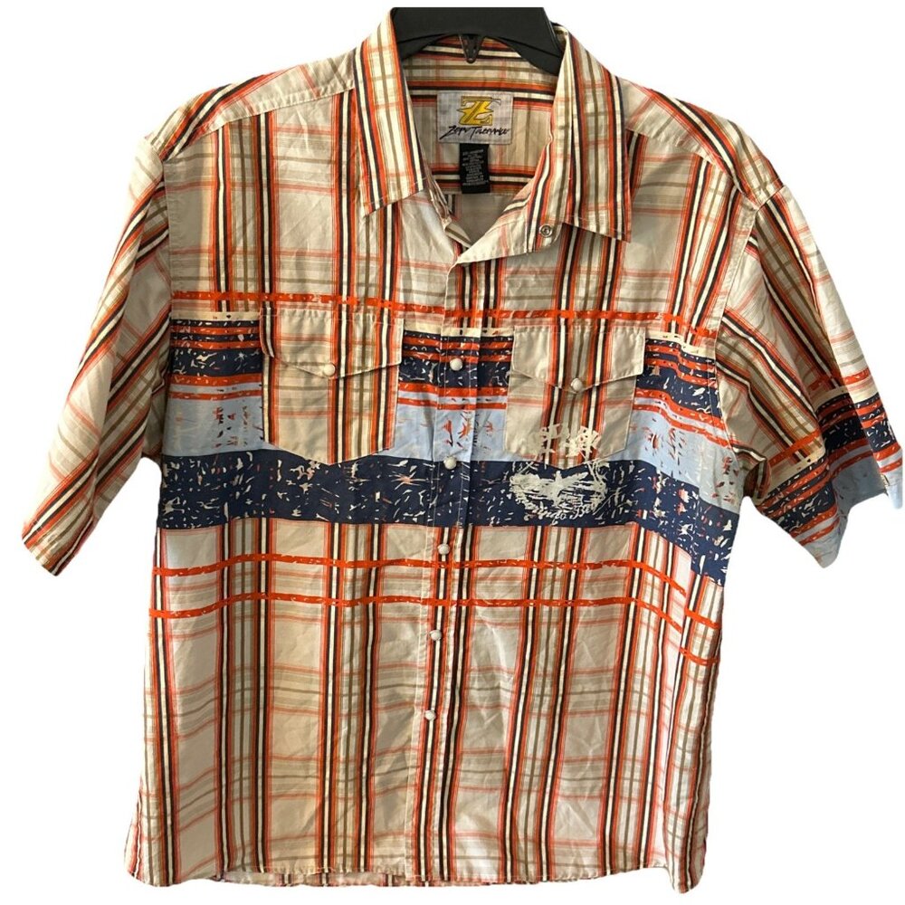 Zero Tolerance Men’s Shirt XL Button Up Pearl Snaps Short Sleeve Casual Colorful